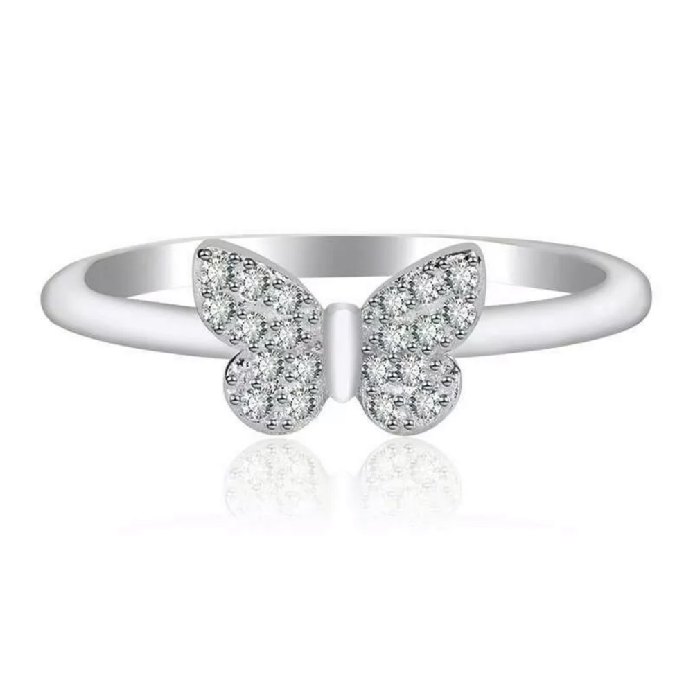 Gorgeous 925 Silver Ring  White Sapphire Rings - Picture 2 of 3